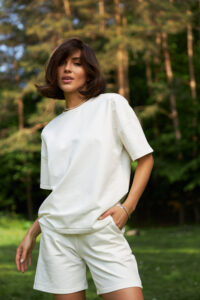 Стильний літній комплект ФАНМІ Oversize Білий 7