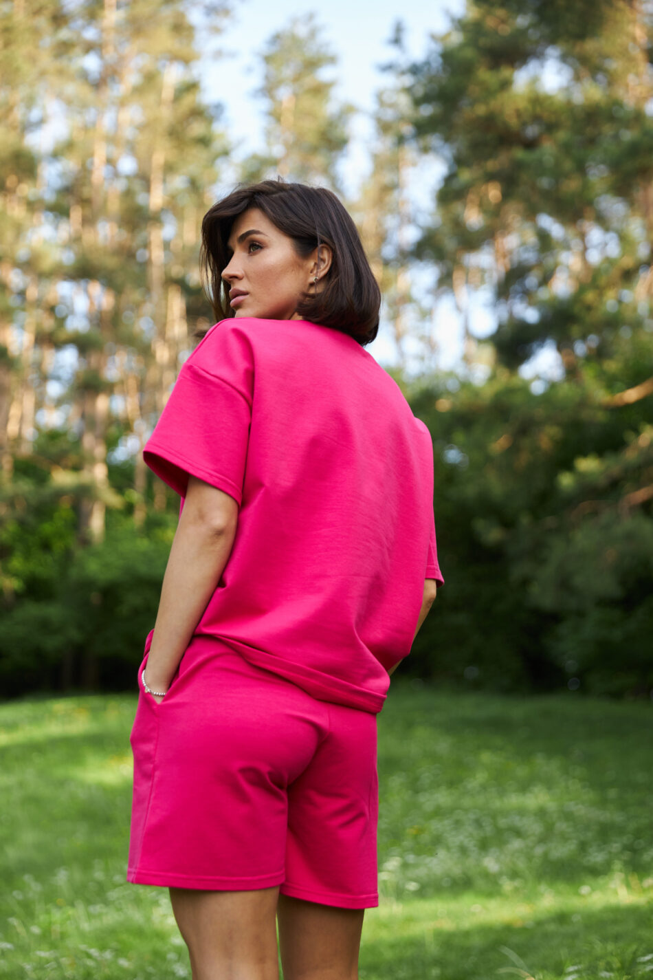 Стильний літній комплект ФАНМІ Oversize Малина 2