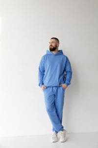 Базовий чоловічий костюм худі+джогери Блакитний