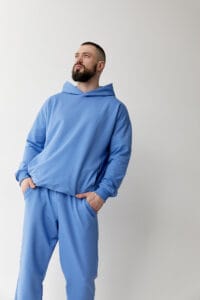 Базовий чоловічий костюм худі+джогери Блакитний - Зображення 4
