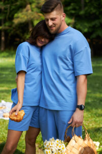 Стильний літній комплект ФАНМІ Oversize Блакитний