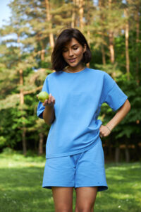 Стильний літній комплект ФАНМІ Oversize Блакитний 1