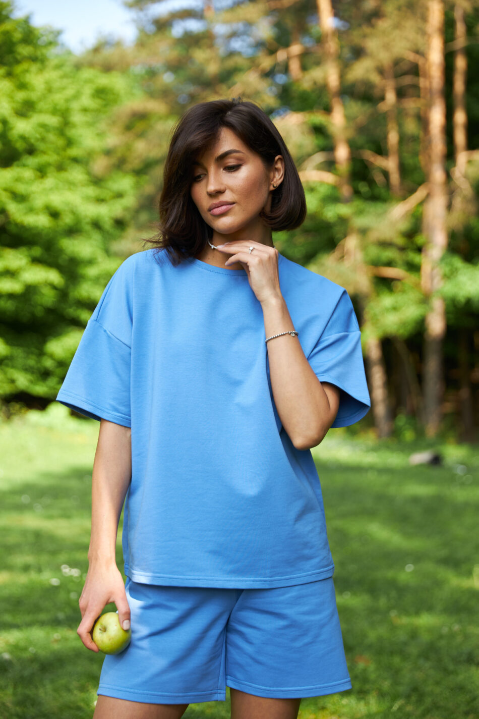 Стильний літній комплект ФАНМІ Oversize Блакитний 6