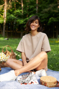 Стильний літній комплект ФАНМІ Oversize Мокко