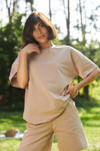 Стильний літній комплект ФАНМІ Oversize Мокко 6