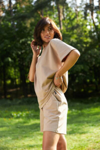 Стильний літній комплект ФАНМІ Oversize Мокко 7