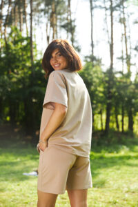 Стильний літній комплект ФАНМІ Oversize Мокко 9
