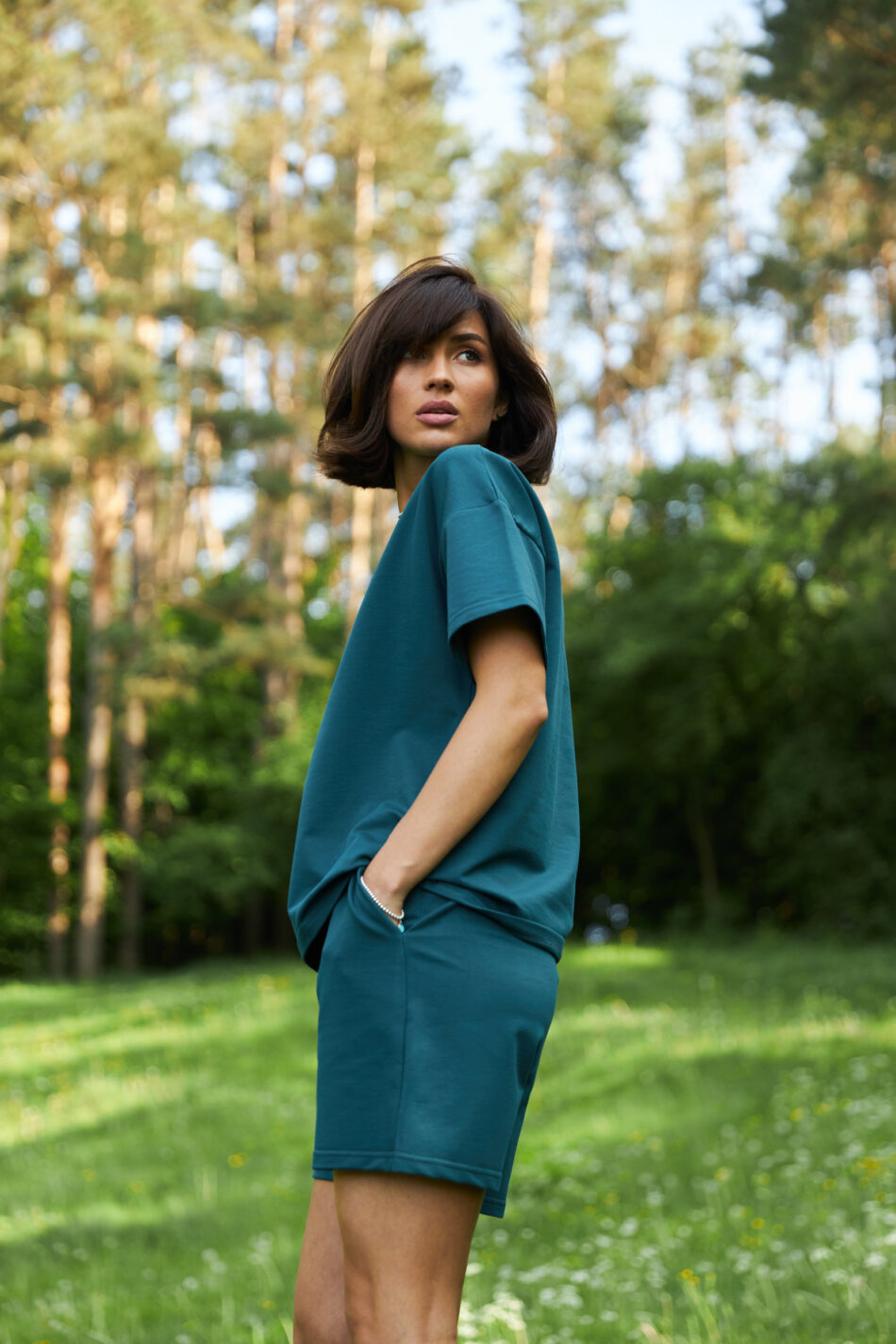 Стильний літній комплект ФАНМІ Oversize Зелений 3