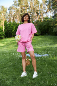 Стильний літній комплект ФАНМІ Oversize Рожевий 2