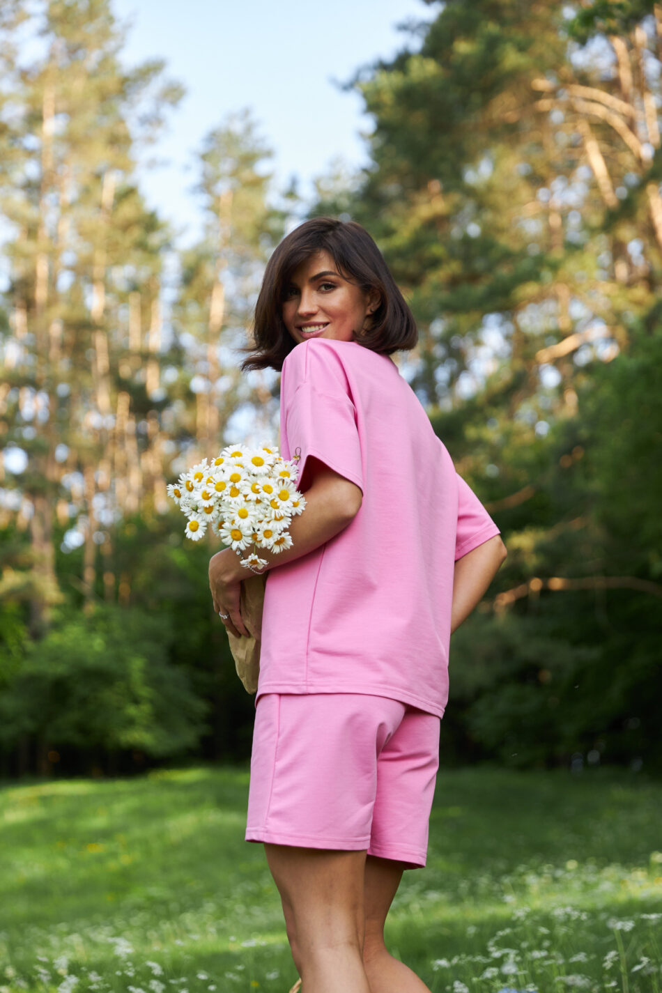 Стильний літній комплект ФАНМІ Oversize Рожевий 7