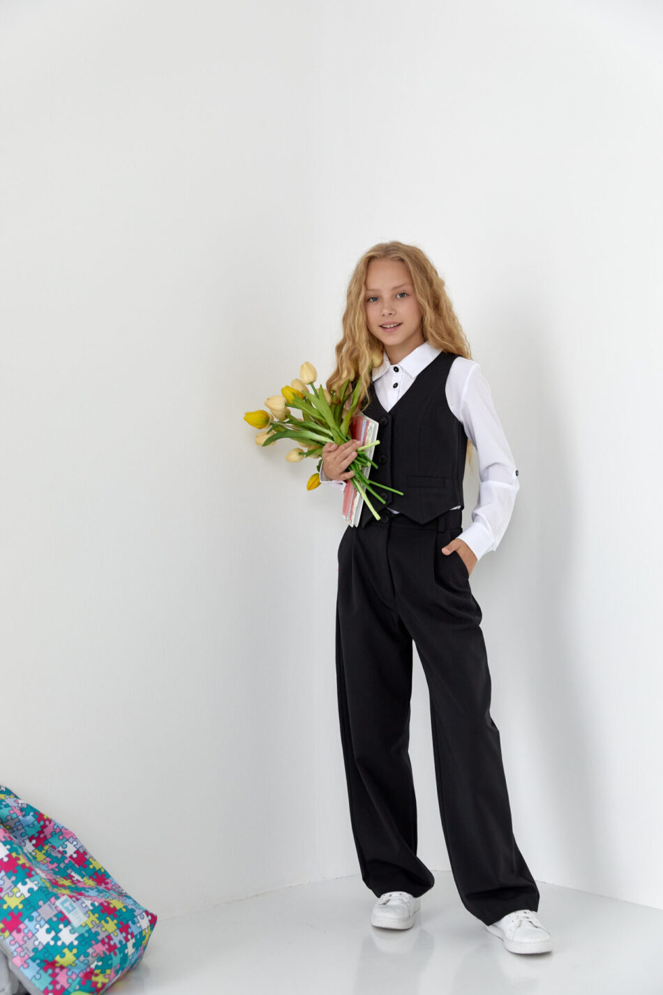 Костюм для дівчинки Grace Жилетка + Палаццо Чорний 5