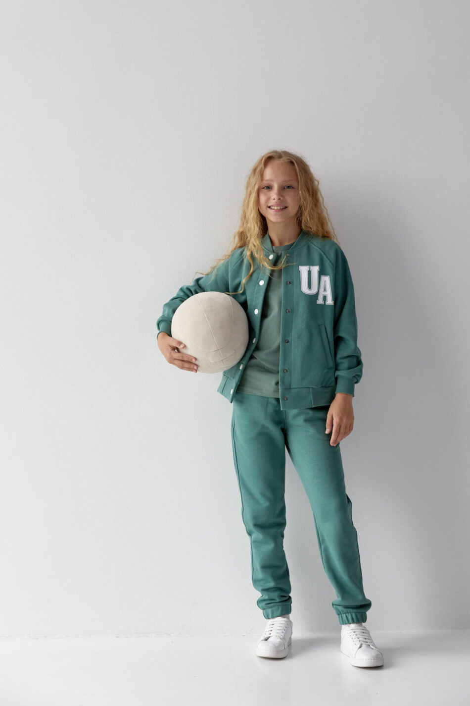 Дитячий спортивний костюм з петлі Бомбер + Джогери Fly UA Kids М'ята 1