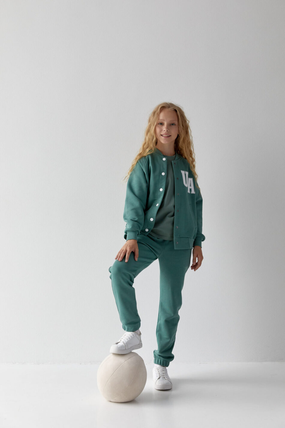 Дитячий спортивний костюм з петлі Бомбер + Джогери Fly UA Kids М'ята 3