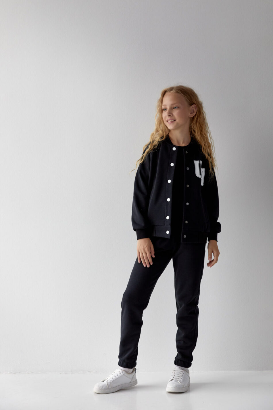 Дитячий спортивний костюм з петлі Бомбер + Джогери Fly UA Kids Чорний 1