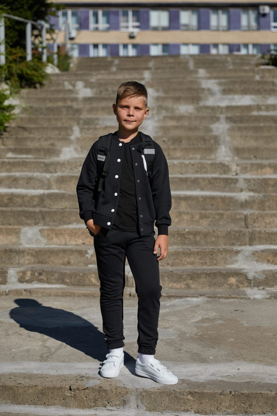 Спортивний костюм для хлопчика з петлі Бомбер + Джогери Fly UA Kids Чорний 1