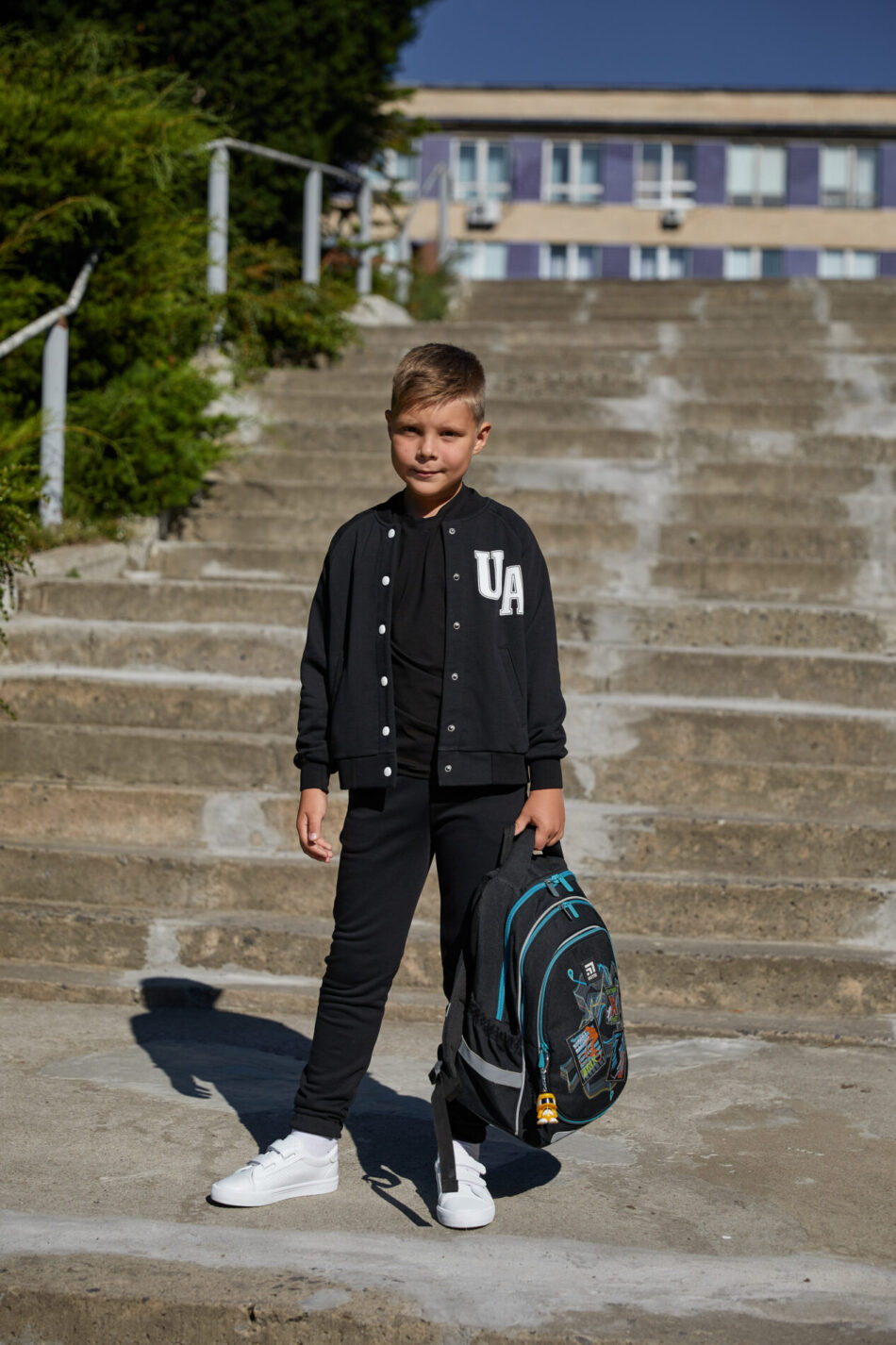 Спортивний костюм для хлопчика з петлі Бомбер + Джогери Fly UA Kids Чорний 2