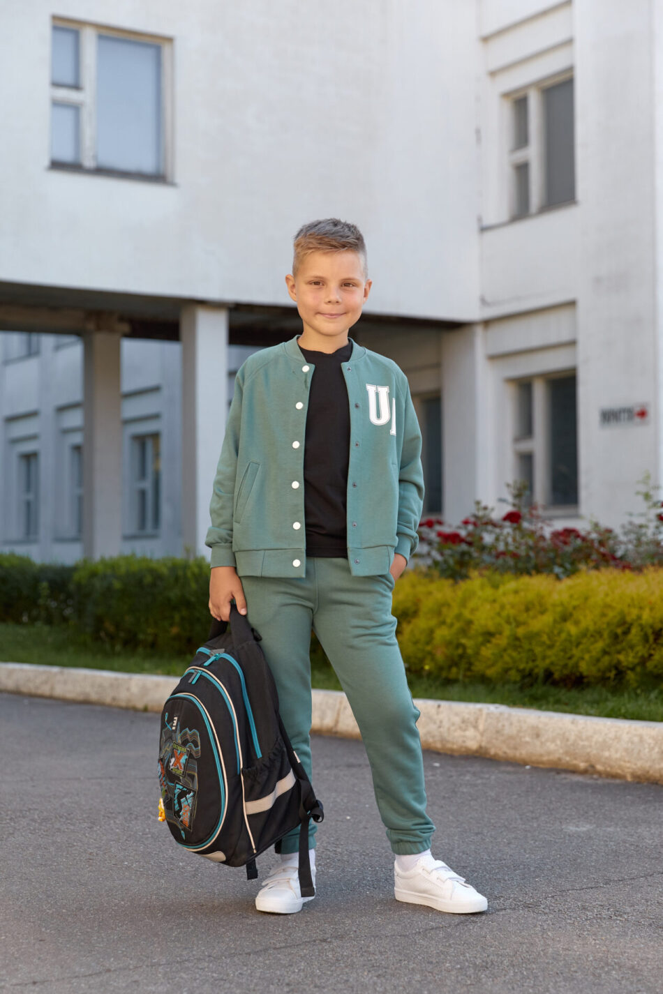 Спортивний костюм для хлопчика з петлі Бомбер + Джогери Fly UA Kids М'ята