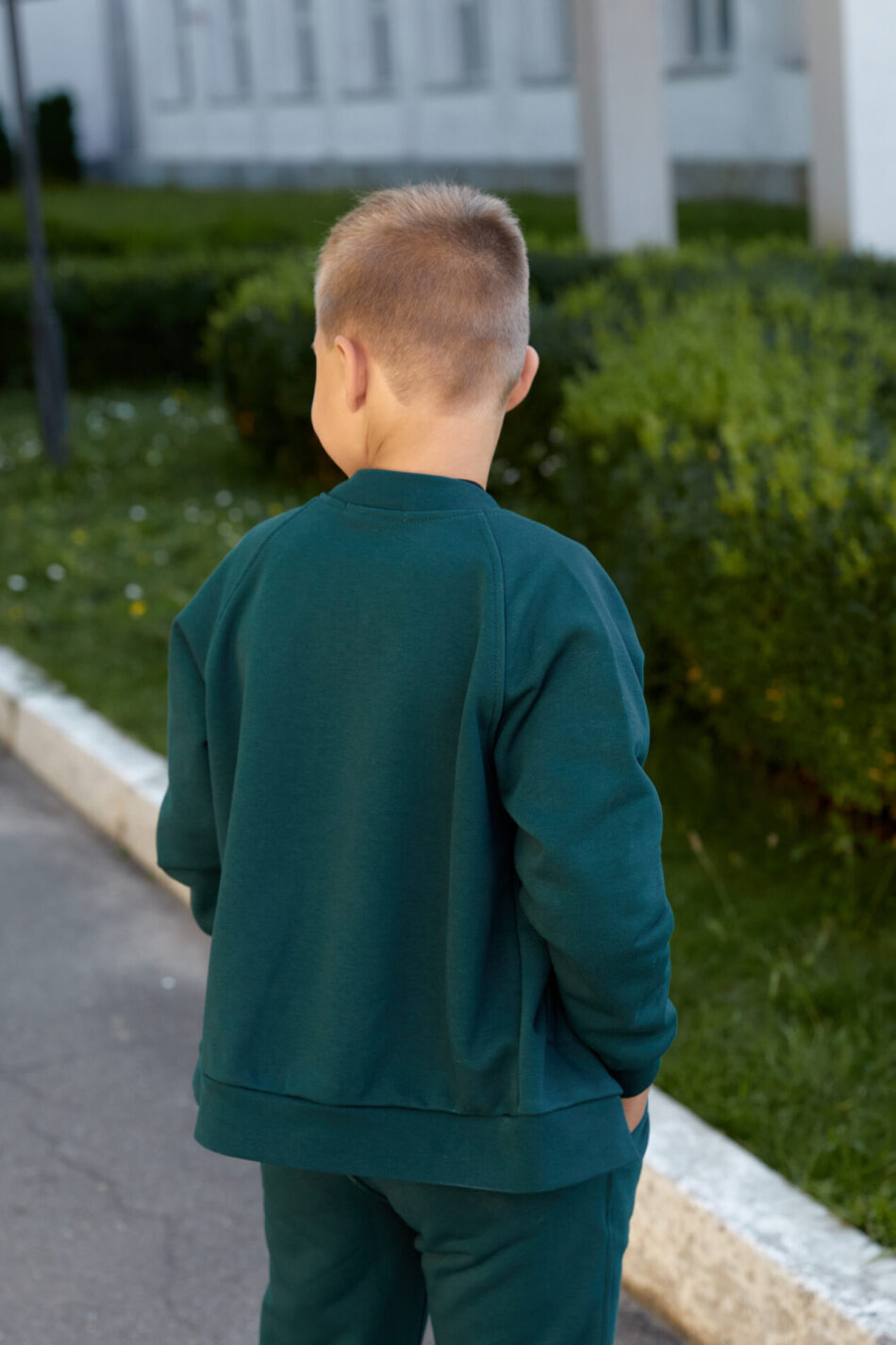 Спортивний костюм для хлопчика з петлі Бомбер + Джогери Fly UA Kids Зелений 8