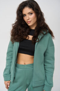 Теплий жіночий костюм на блискавці від FANME Essence Fleece М'ята 3