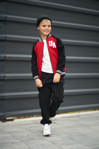 Теплий костюм для Хлопчика Fleece Fly UA Kids Чорний + Червоний