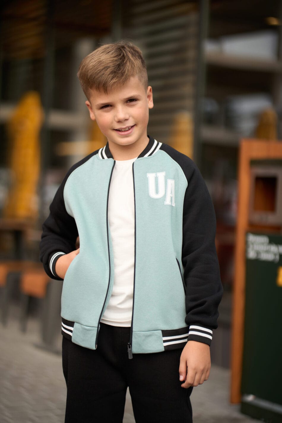 Теплий костюм для Хлопчика Fleece Fly UA Kids Чорний + Світла М'ята 3