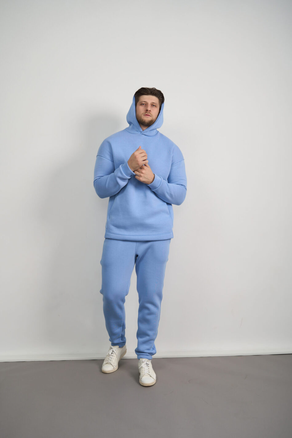 Теплий чоловічий костюм Худі + джогери Enigma Fleece Блакитний - Зображення 2