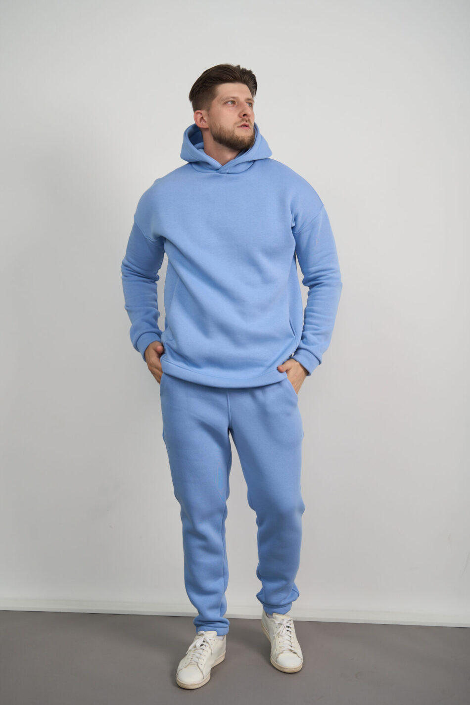 Теплий чоловічий костюм Худі + джогери Enigma Fleece Блакитний - Зображення 1