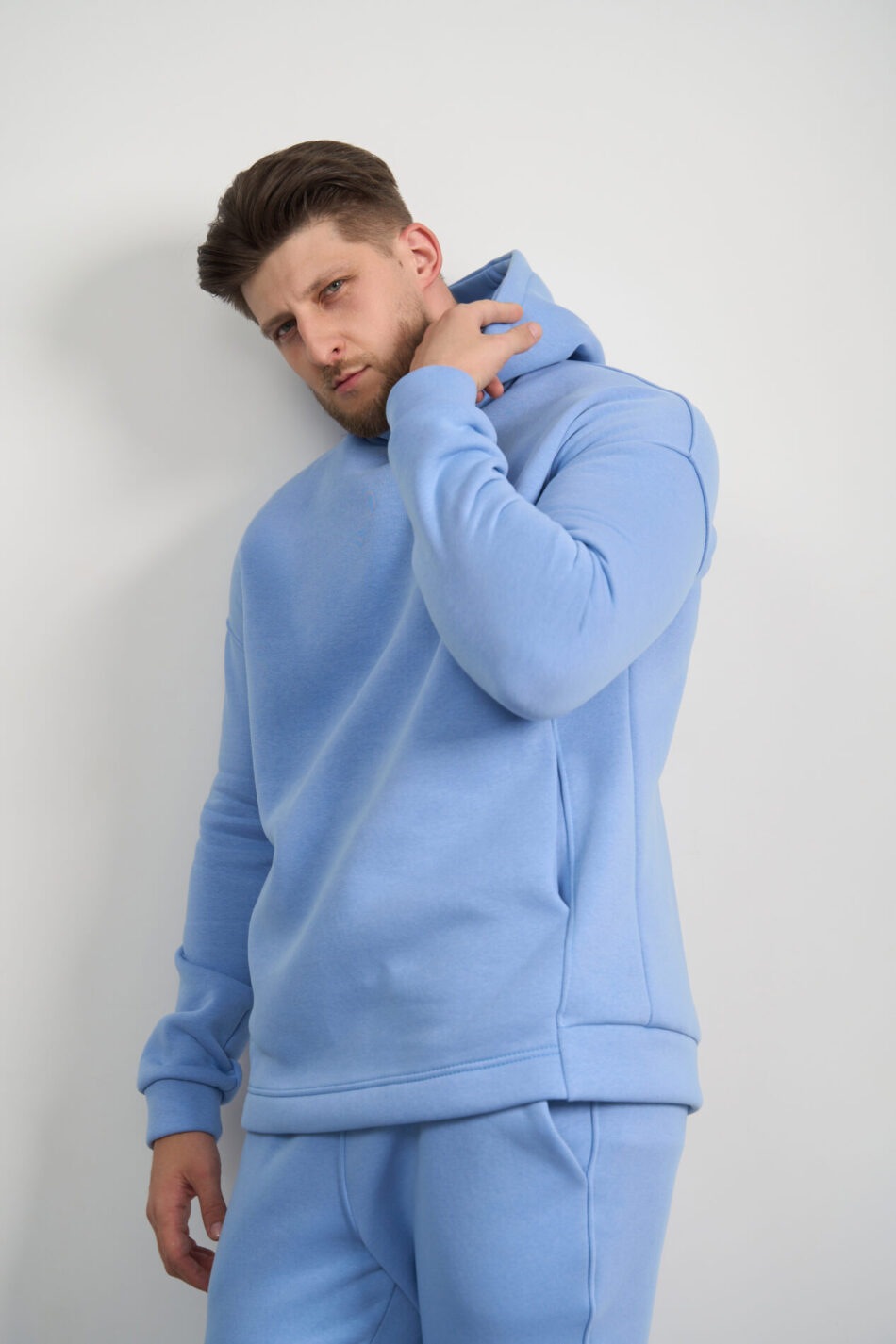 Теплий чоловічий костюм Худі + джогери Enigma Fleece Блакитний - Зображення 3