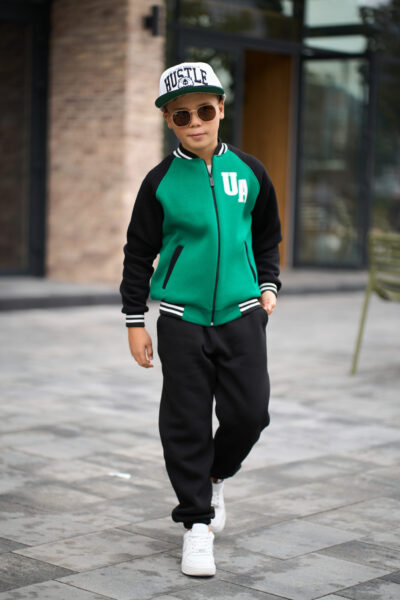 Теплий костюм для Хлопчика Fleece Fly UA Kids Чорний + Трава 3
