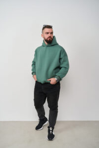 Тепле чоловіче Худі OVERSIZE Темна М'ята