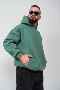Тепле чоловіче Худі OVERSIZE Темна М'ята 4