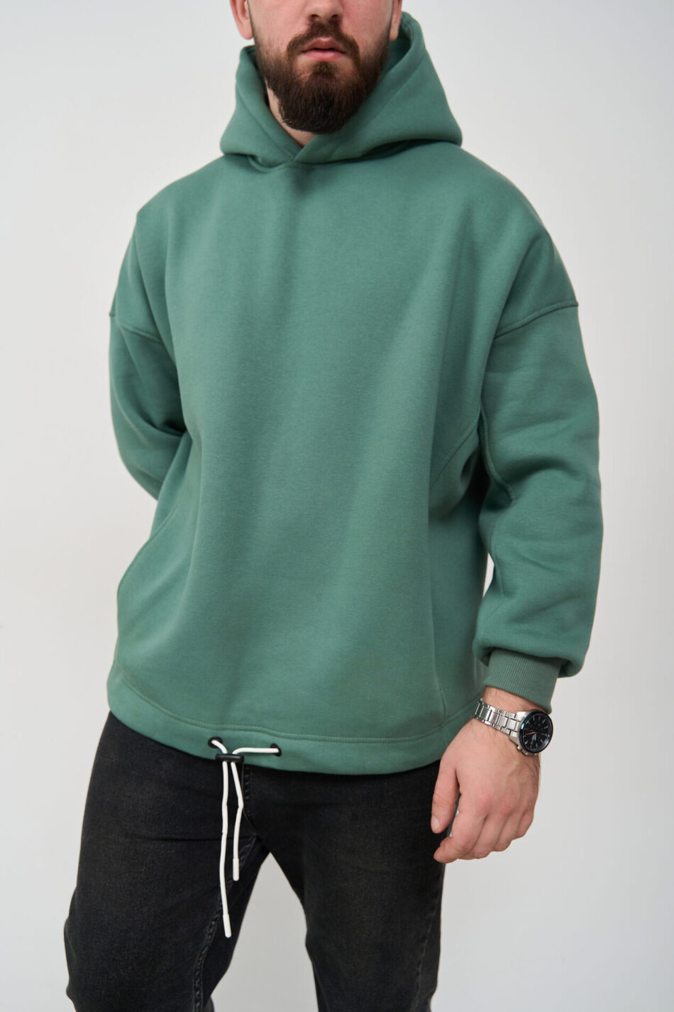 Тепле чоловіче Худі OVERSIZE Темна М'ята 8