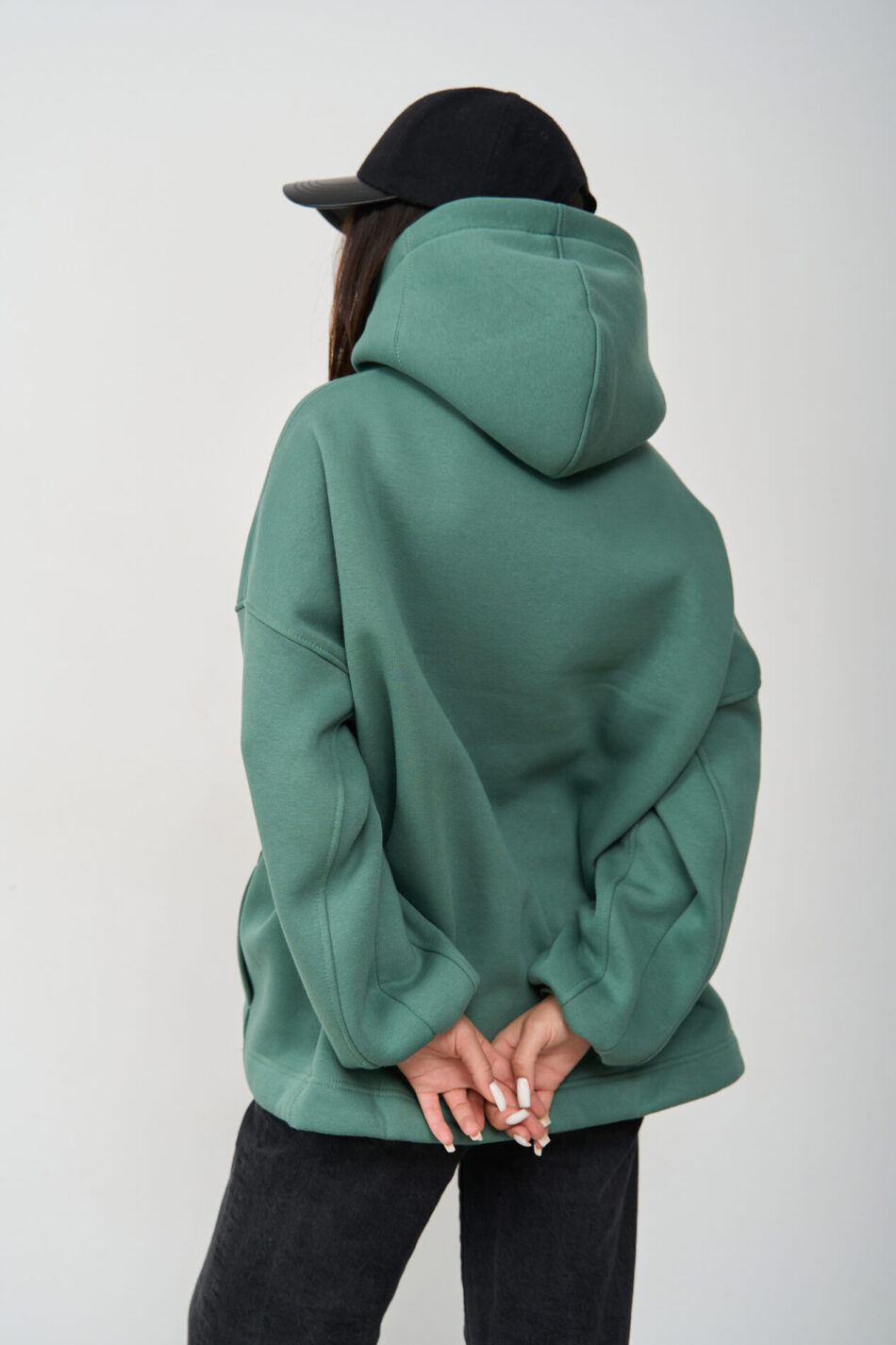 Тепле жіноче Худі OVERSIZE Темна М'ята 6