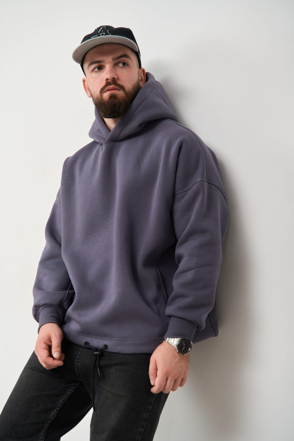 Тепле чоловіче Худі OVERSIZE Графіт 1