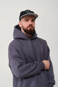 Тепле чоловіче Худі OVERSIZE Графіт 9