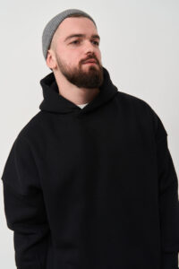 Тепле чоловіче Худі OVERSIZE Чорний 1
