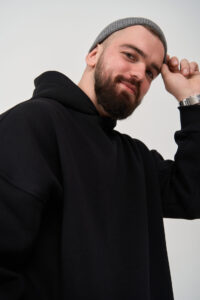 Тепле чоловіче Худі OVERSIZE Чорний 3