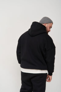 Тепле чоловіче Худі OVERSIZE Чорний 4