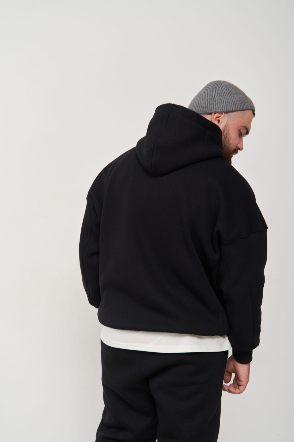 Тепле чоловіче Худі OVERSIZE Чорний 4