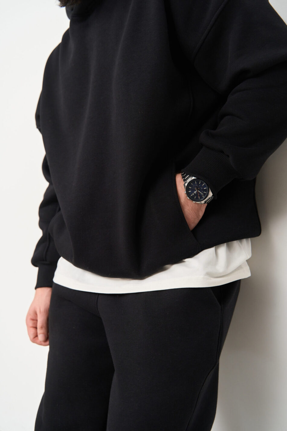 Тепле чоловіче Худі OVERSIZE Чорний 5