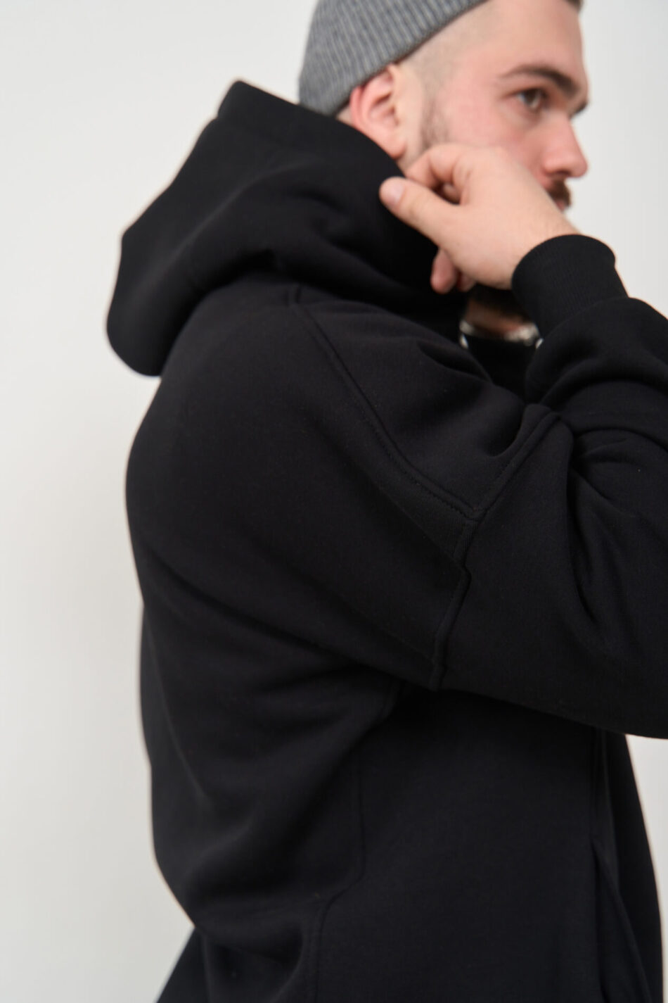 Тепле чоловіче Худі OVERSIZE Чорний 6