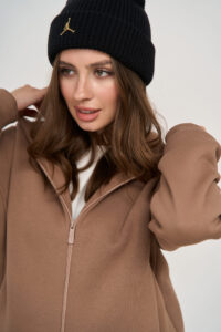 Теплий жіночий костюм на блискавці від FANME Essence Fleece Капучино 6