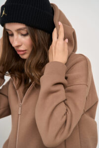 Теплий жіночий костюм на блискавці від FANME Essence Fleece Капучино 7