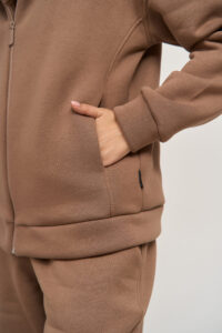 Теплий жіночий костюм на блискавці від FANME Essence Fleece Капучино 8