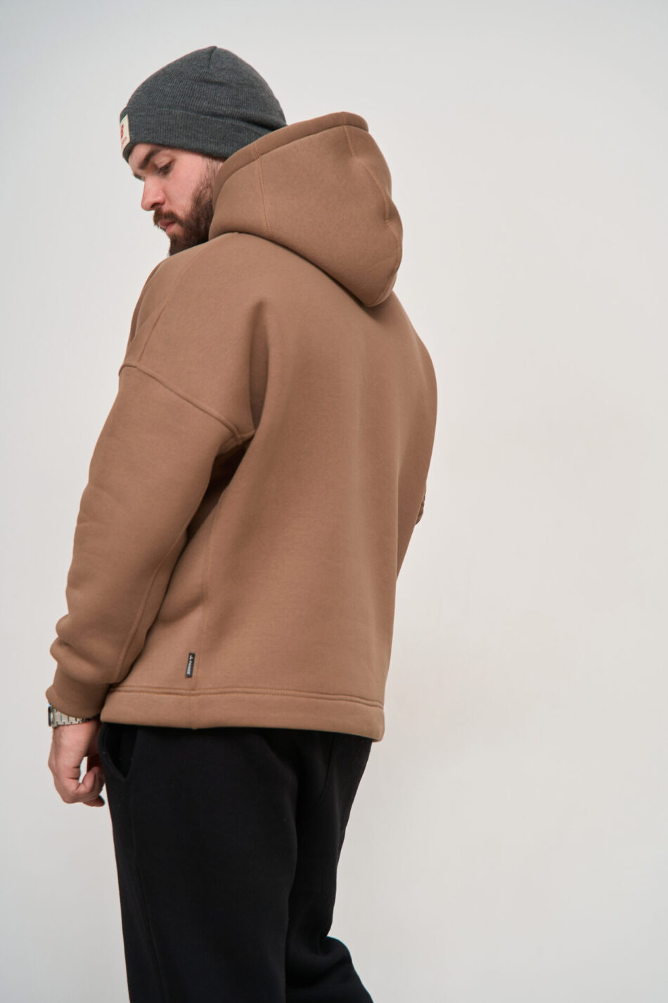 Тепле чоловіче Худі OVERSIZE Капучино 1