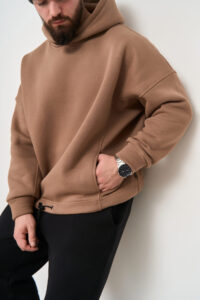 Тепле чоловіче Худі OVERSIZE Капучино 6