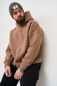 Тепле чоловіче Худі OVERSIZE Капучино 7