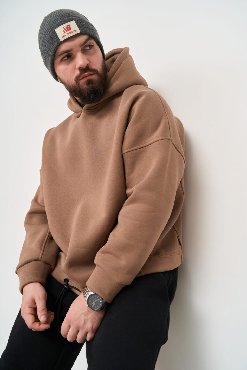 Тепле чоловіче Худі OVERSIZE Капучино 7