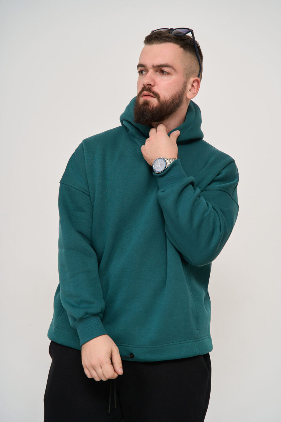 Тепле чоловіче Худі OVERSIZE Зелений