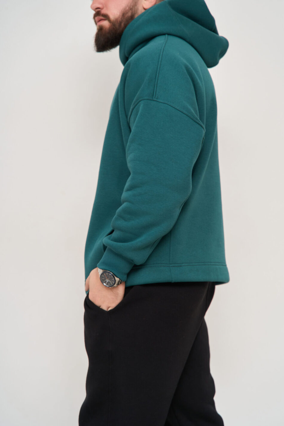 Тепле чоловіче Худі OVERSIZE Зелений 1
